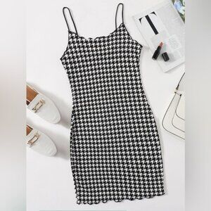SHEIN Houndstooth Bodycon Mini Dress - Size Small